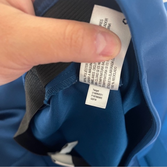 a new day jewel sapphire blue satin midi skirt women's medium - Picture 11 of 12